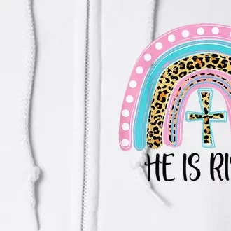 He Is Risen Bible Jesus Resurrection Rainbow Easter Full Zip Hoodie