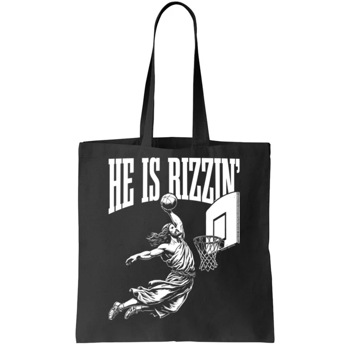 He Is Rizzin Funny Jesus Meme He Is Rizzen Tote Bag