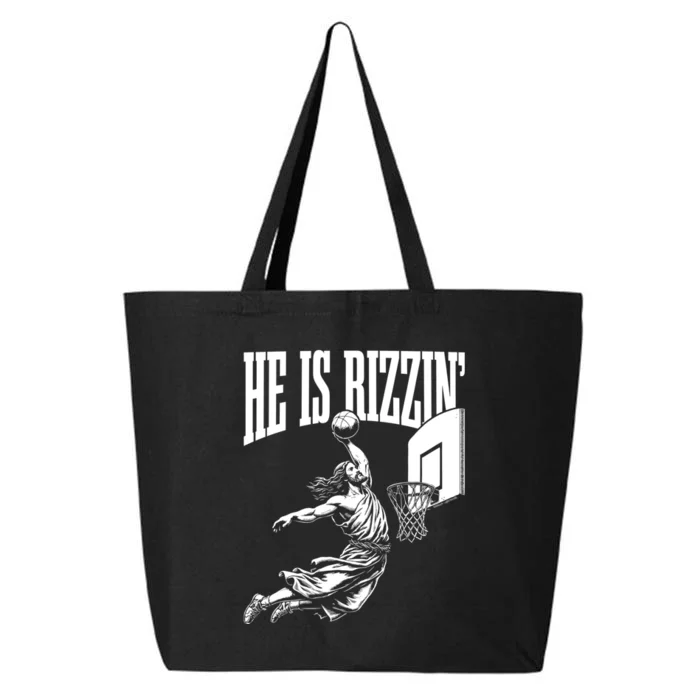 He Is Rizzin Funny Jesus Meme He Is Rizzen 25L Jumbo Tote