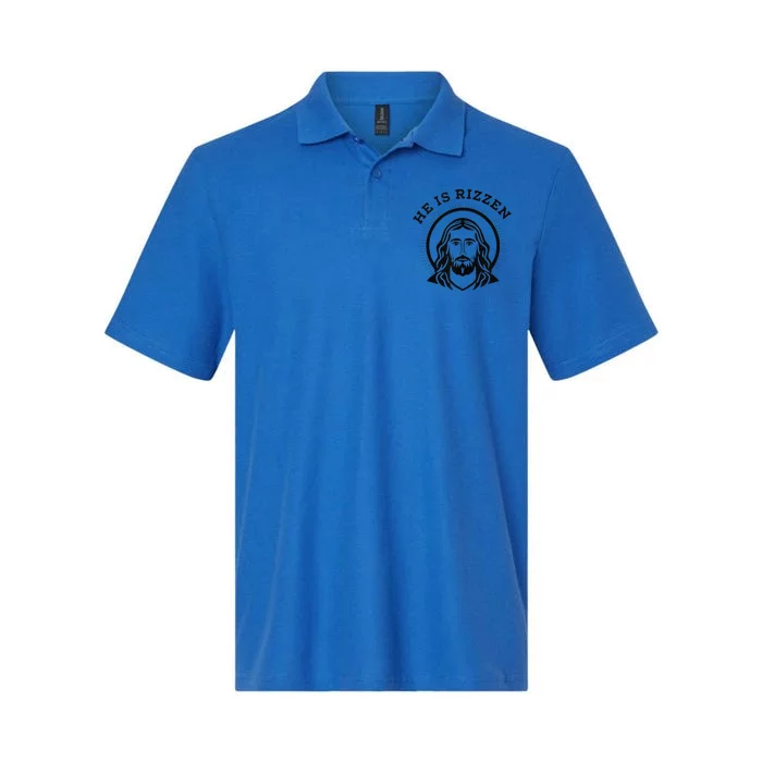 He Is Rizzen Funny Jesus Gift Softstyle Adult Sport Polo