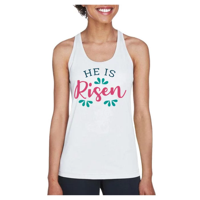 He Is Risen Easter Jesus Women's Racerback Tank