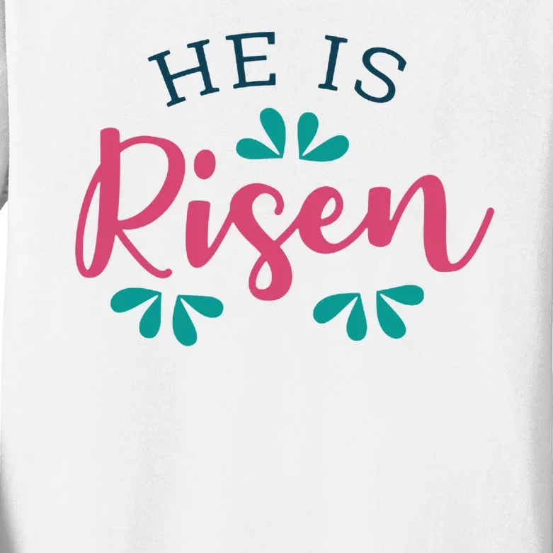 He Is Risen Easter Jesus Kids Long Sleeve Shirt