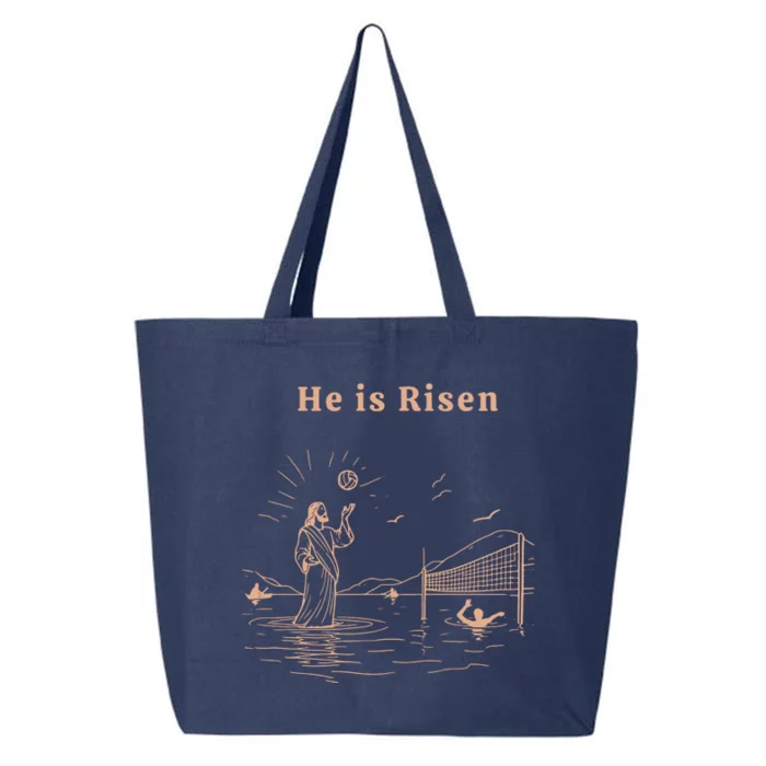 He Is Risen Jesus Playing Volleyball Easter 25L Jumbo Tote