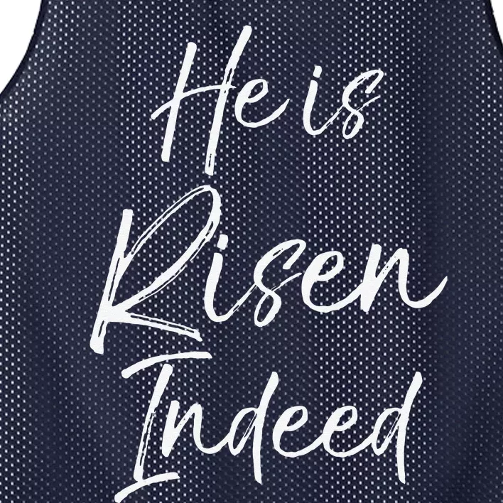 He Is Risen Indeed Cute Easter Resurrection Sunday Mesh Reversible Basketball Jersey Tank