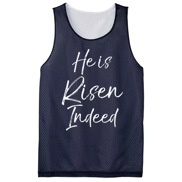 He Is Risen Indeed Cute Easter Resurrection Sunday Mesh Reversible Basketball Jersey Tank