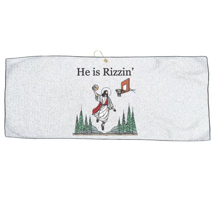 He Is Rizzin Large Microfiber Waffle Golf Towel