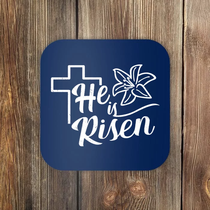 He Is Risen Easter Jesus Cross Coaster