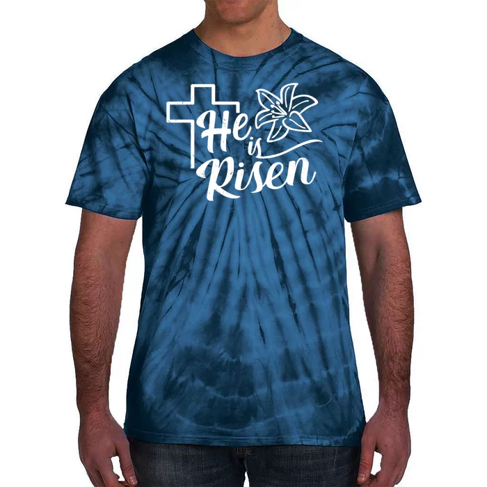 He Is Risen Easter Jesus Cross Tie-Dye T-Shirt