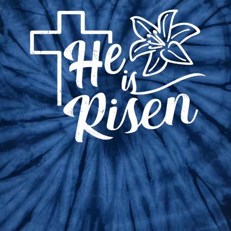 He Is Risen Easter Jesus Cross Tie-Dye T-Shirt