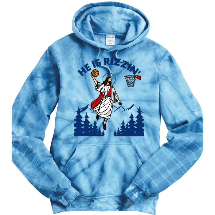 He Is Rizzin Jesus Basketball Easter Religious Tie Dye Hoodie