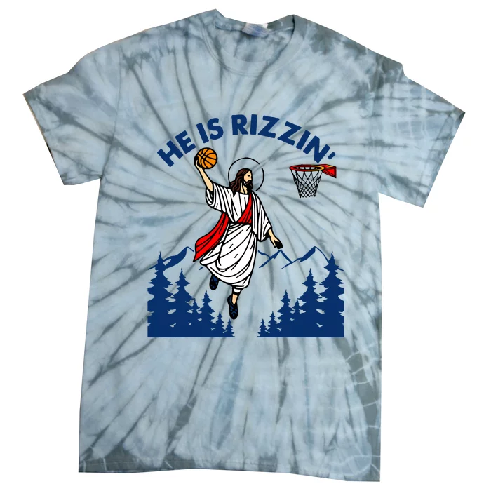 He Is Rizzin Jesus Basketball Easter Religious Tie-Dye T-Shirt