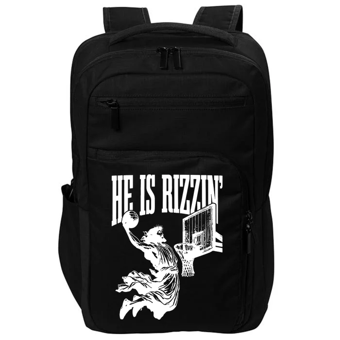 He Is Rizzin Funny Jesus Basketball Impact Tech Backpack