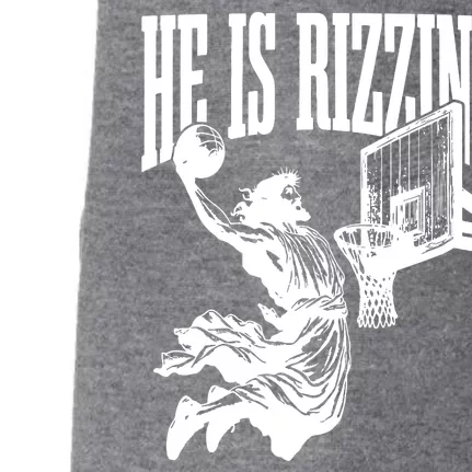 He Is Rizzin Funny Jesus Basketball Doggie 3-End Fleece Hoodie