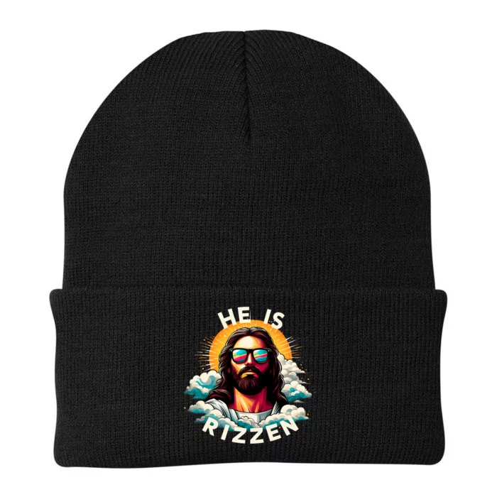 He Is Rizzen Christian Jesus Is Rizzen Christian Religious Knit Cap Winter Beanie