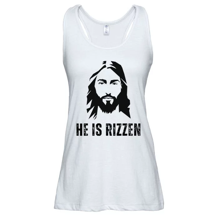 He Is Rizzen Funny Jesus Christ Meme Christian Faith Love Ladies Essential Flowy Tank