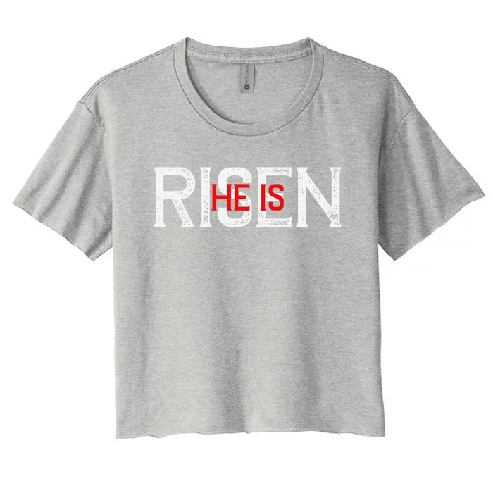 He Is Risen, Easter, Jesus Love Faith Women's Crop Top Tee