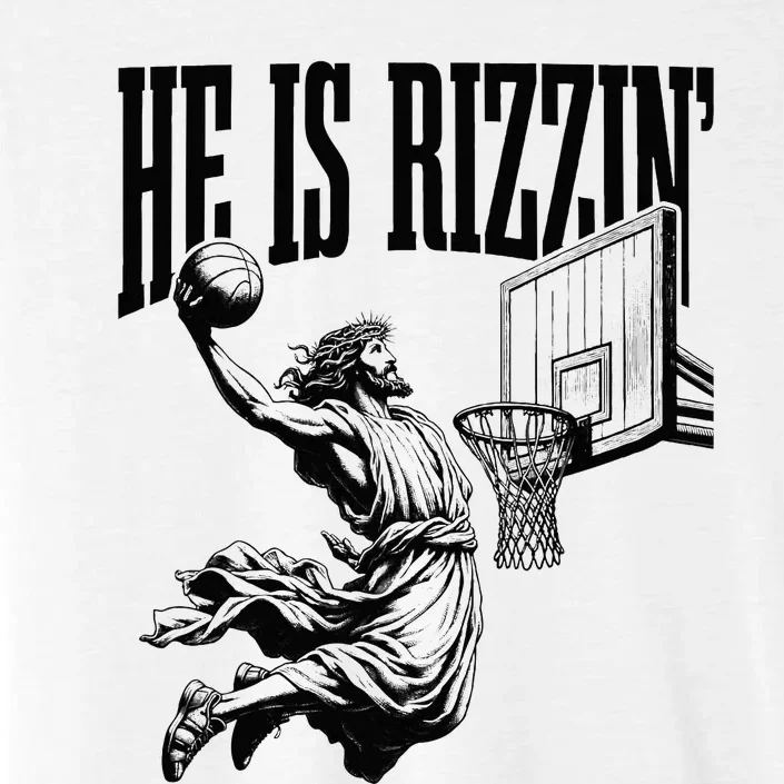 He Is Rizzin Funny Jesus Basketball Easter Meme ChromaSoft Performance T-Shirt