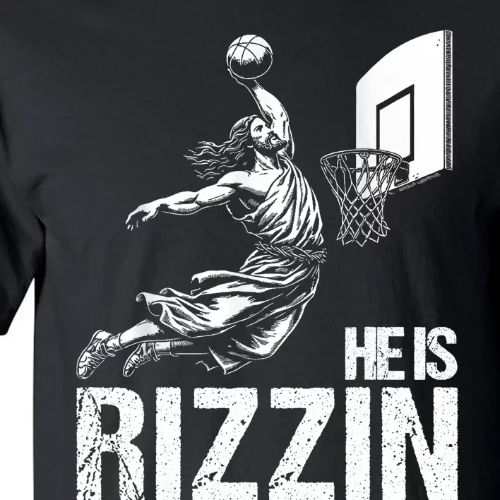 He Is Rizzin Funny Jesus Playing Basketball Meme Tall T-Shirt