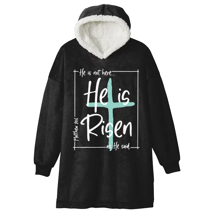 He Is Risen Easter Christian Cross Hooded Wearable Blanket