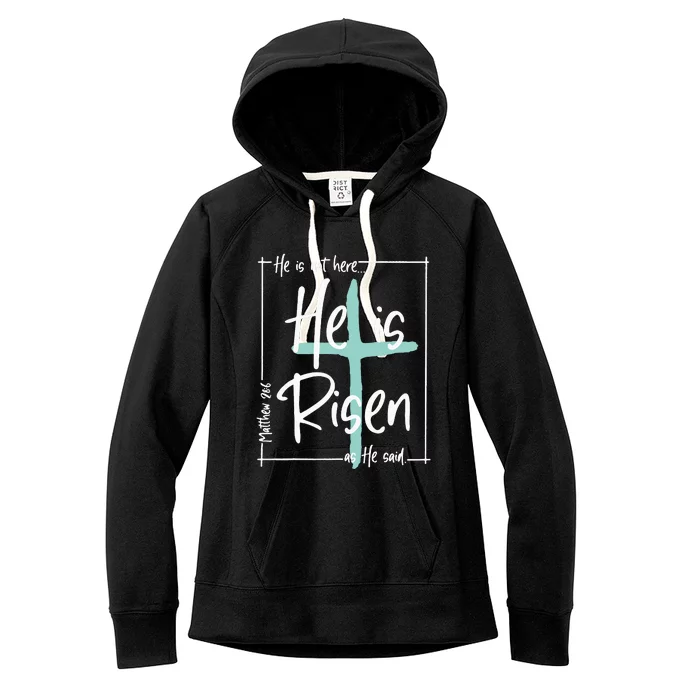 He Is Risen Easter Christian Cross Women's Fleece Hoodie