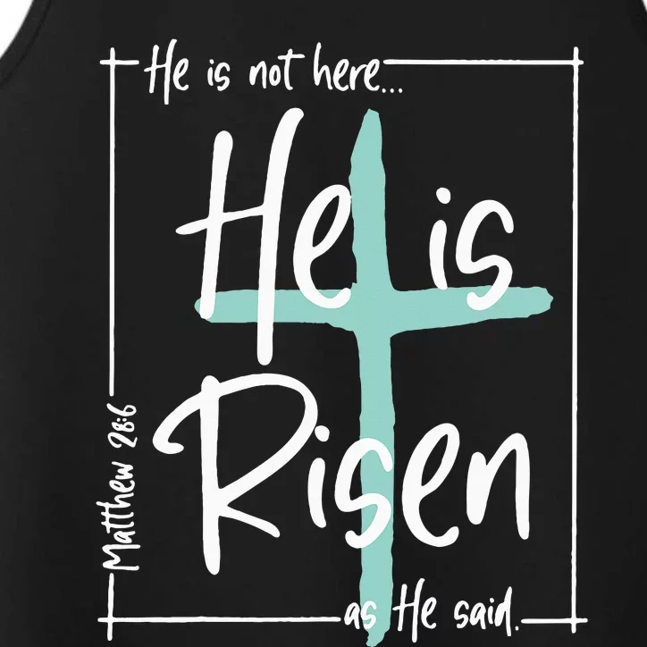 He Is Risen Easter Christian Cross Performance Tank