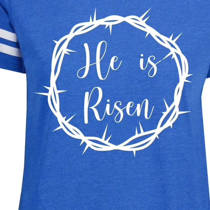 He Is Risen Easter Christ Enza Ladies Jersey Football T-Shirt