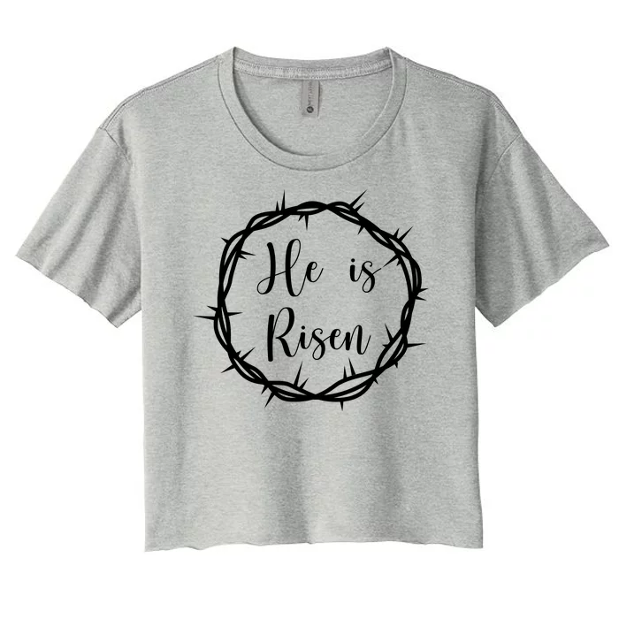 He Is Risen Easter Christ Women's Crop Top Tee