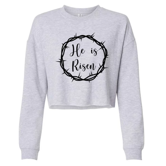 He Is Risen Easter Christ Cropped Pullover Crew