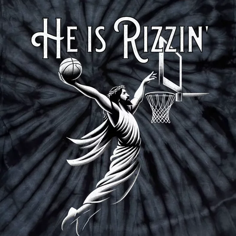 He Is Rizzin Jesus Playing Basketball Funny Sports Rizz Tie-Dye T-Shirt