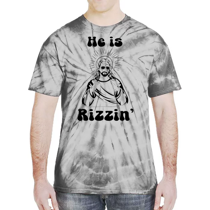 He Is Rizzin Jesus Is Rizzen Funny Tie-Dye T-Shirt