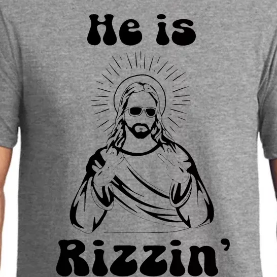 He Is Rizzin Jesus Is Rizzen Funny Pajama Set