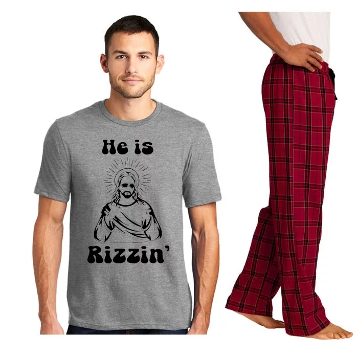 He Is Rizzin Jesus Is Rizzen Funny Pajama Set