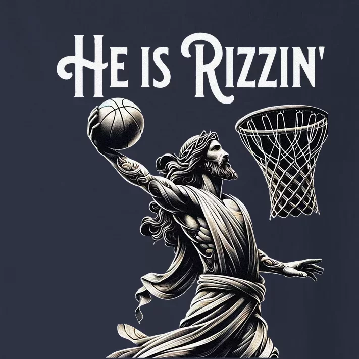 He Is Rizzin Jesus Playing Basketball Funny Sports Rizz Toddler Long Sleeve Shirt