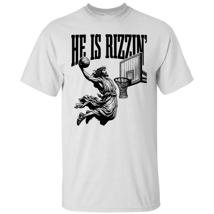 He Is Rizzin Funny Jesus Basketball Easter Meme Tall T-Shirt