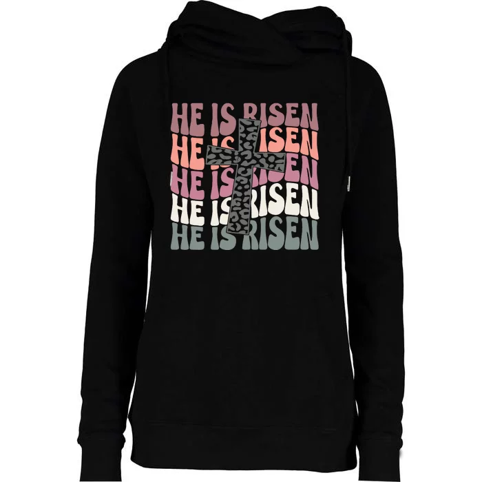 He Is Risen Easter Christian Womens Funnel Neck Pullover Hood