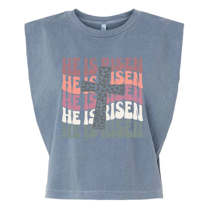 He Is Risen Easter Christian Garment-Dyed Women's Muscle Tee