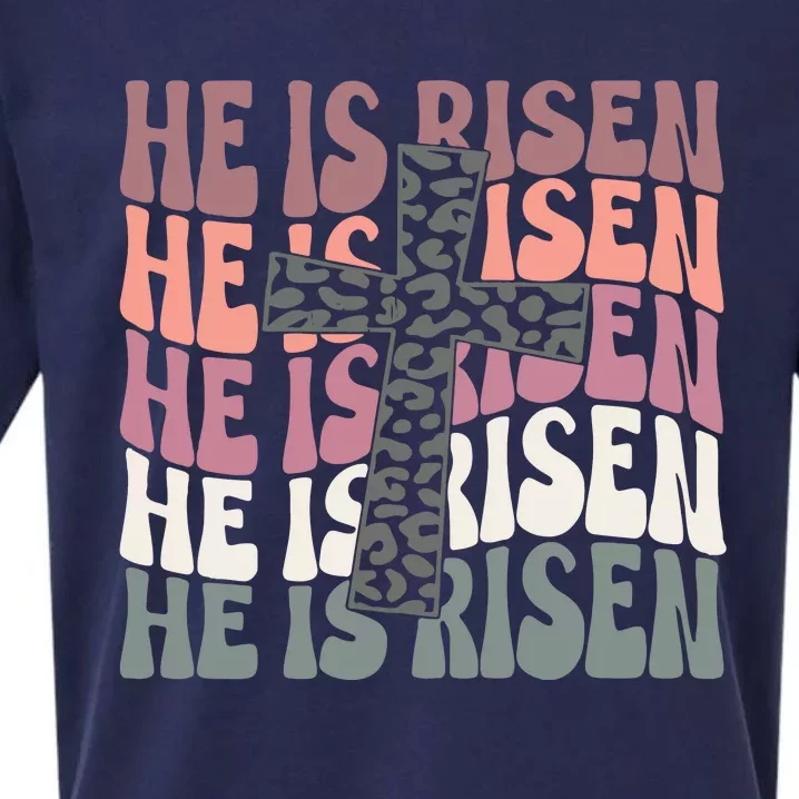 He Is Risen Easter Christian Sueded Cloud Jersey T-Shirt