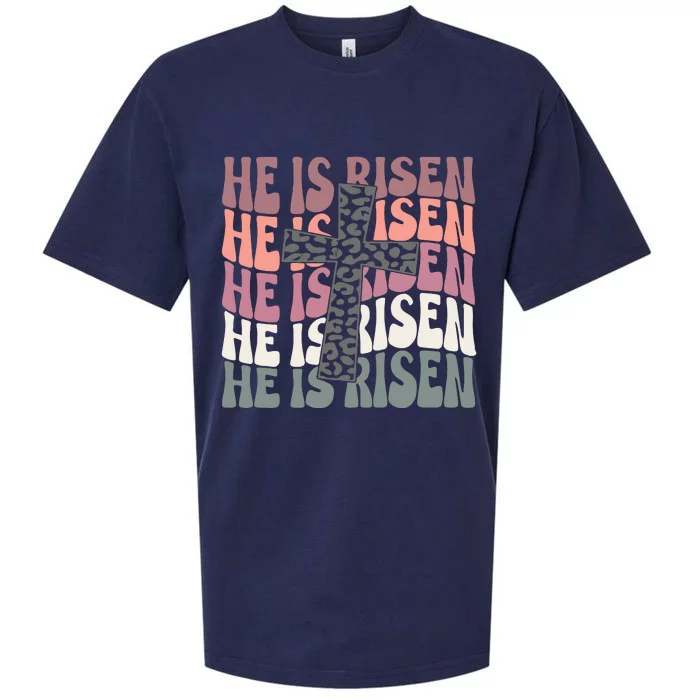 He Is Risen Easter Christian Sueded Cloud Jersey T-Shirt