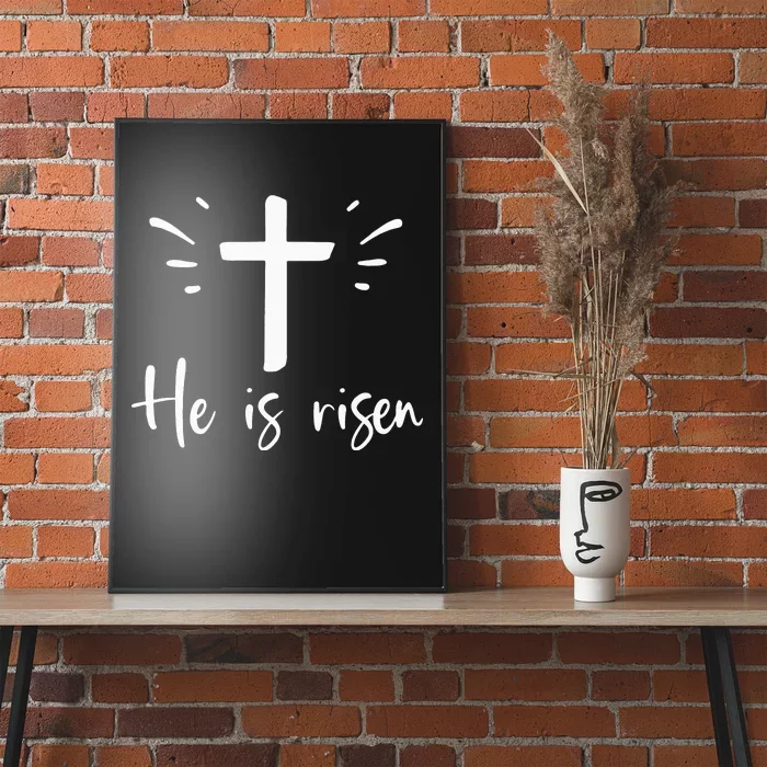 He Is Risen Religious Jesus Cross Easter Sunday Poster