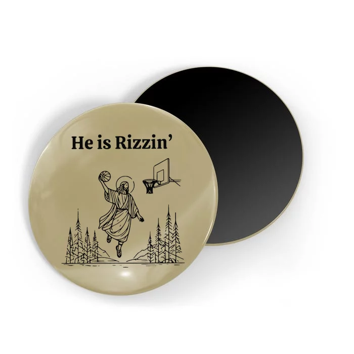 He Is Risen Easter Jesus Playing Basketball He Is Rizzin Magnet