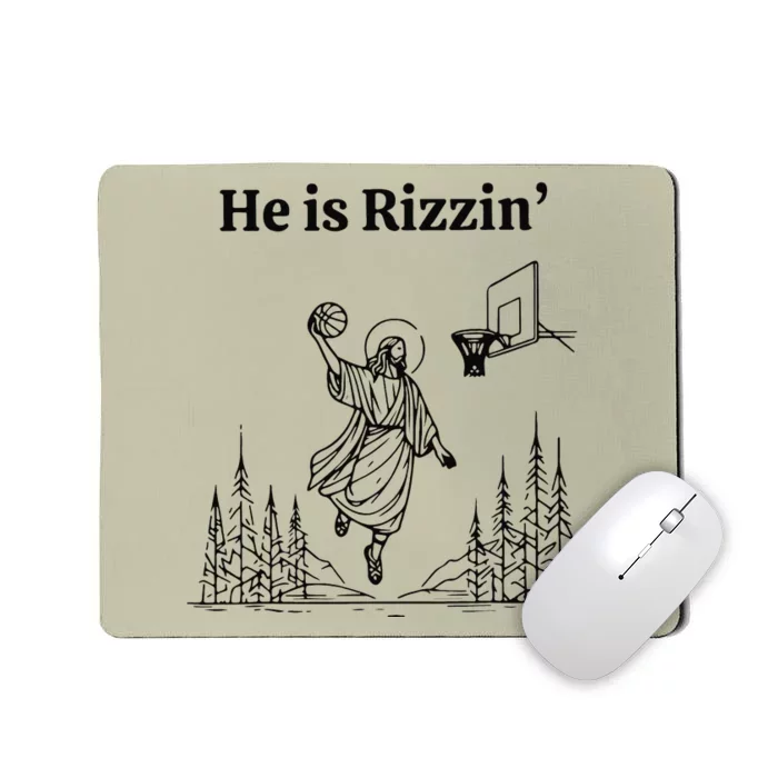 He Is Risen Easter Jesus Playing Basketball He Is Rizzin Mousepad