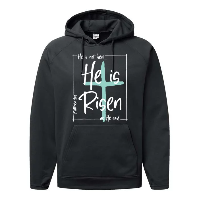 He Is Risen Easter Christian Cross Performance Fleece Hoodie