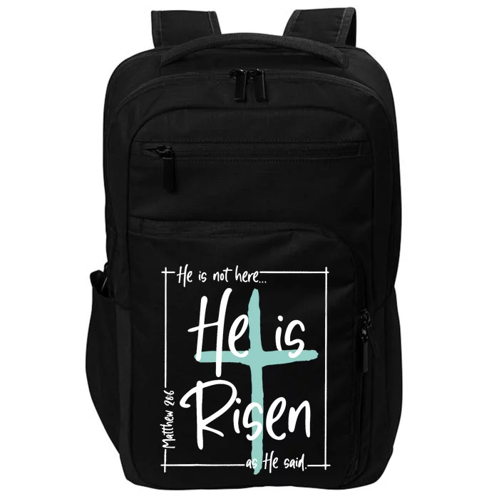 He Is Risen Easter Christian Cross Impact Tech Backpack