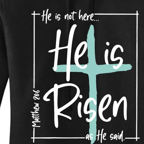 He Is Risen Easter Christian Cross Women's Pullover Hoodie