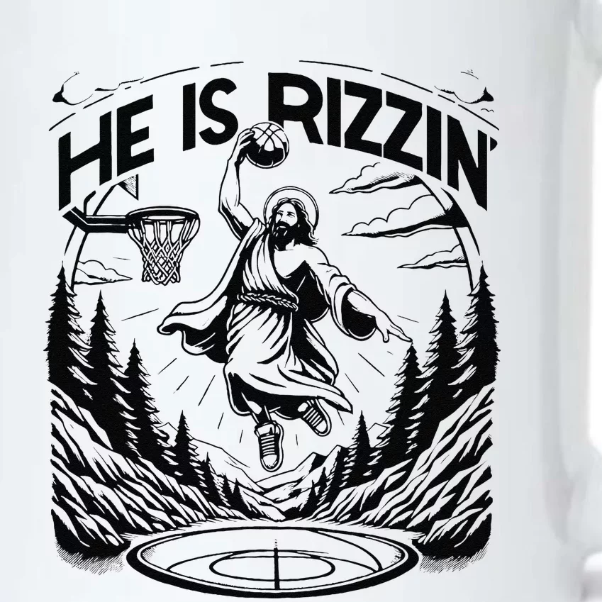 He Is Rizzin Funny Basketball Christian Religious Gift Black Color Changing Mug