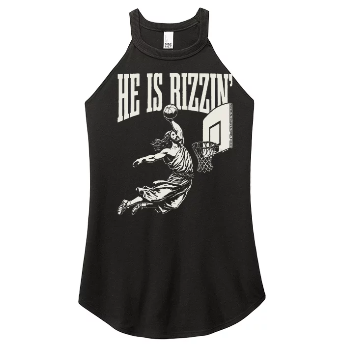 He Is Rizzin Jesus Playing Basketball Women’s Perfect Tri Rocker Tank