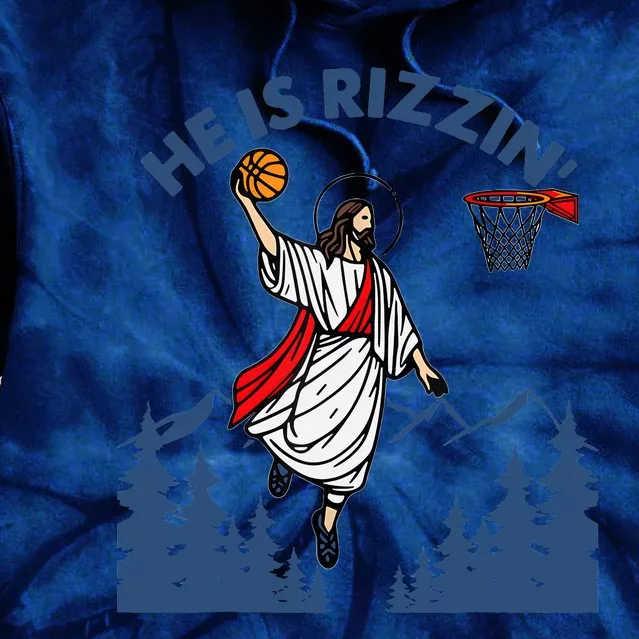 He Is Rizzin Jesus Basketball Easter Religious Tie Dye Hoodie