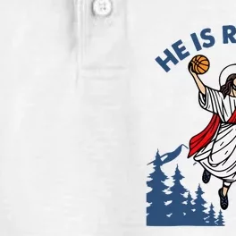 He Is Rizzin Jesus Basketball Easter Religious Dry Zone Grid Performance Polo