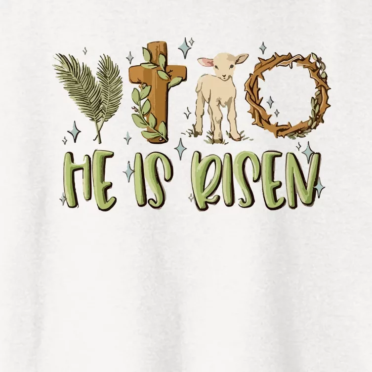 He Is Risen Christian Women's Crop Top Tee