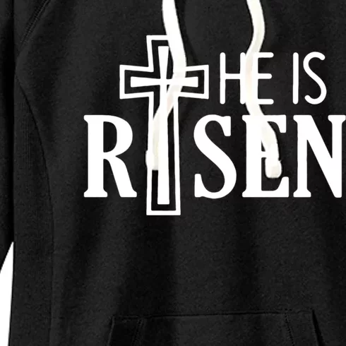 He Is Risen Gift Easter Day Jesus Cross Christian Religious Gift Women's Fleece Hoodie